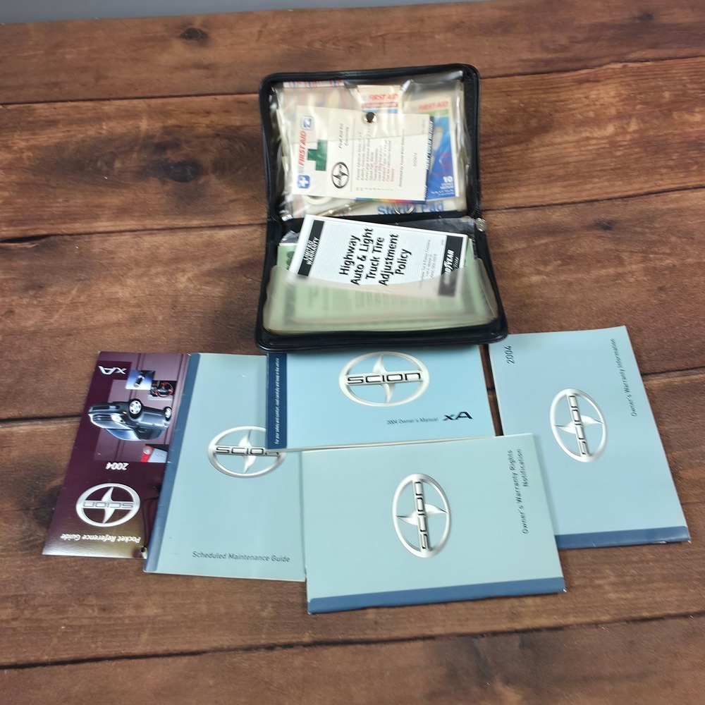 Scion xA Owners Manual Set 2004 Black Good OEM Case First Aid Kit